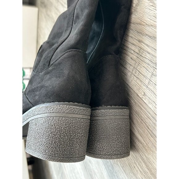 Patrizia Womens Black Microsuede Mid-Calf Chunky Heel Starlie Tall Boots Size 40 - Picture 5 of 11